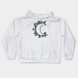 Floral moon Kids Hoodie